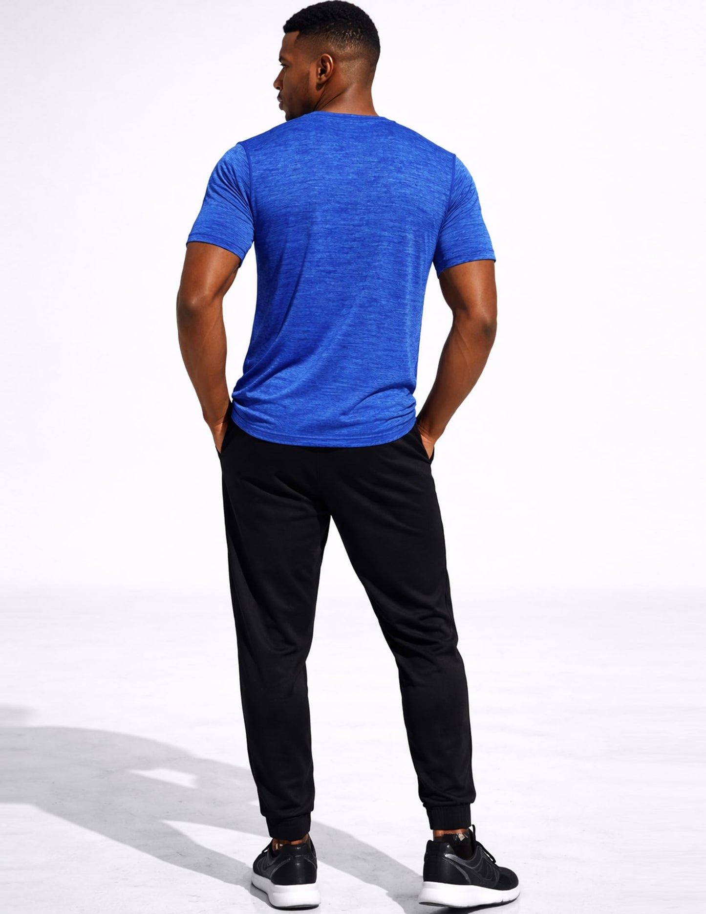 5 Pack Men’s Active Quick Dry Crew Neck T Shirts | Athletic Running Gym Workout Short Sleeve Tee Tops Bulk (Set 9, 3X-Large)