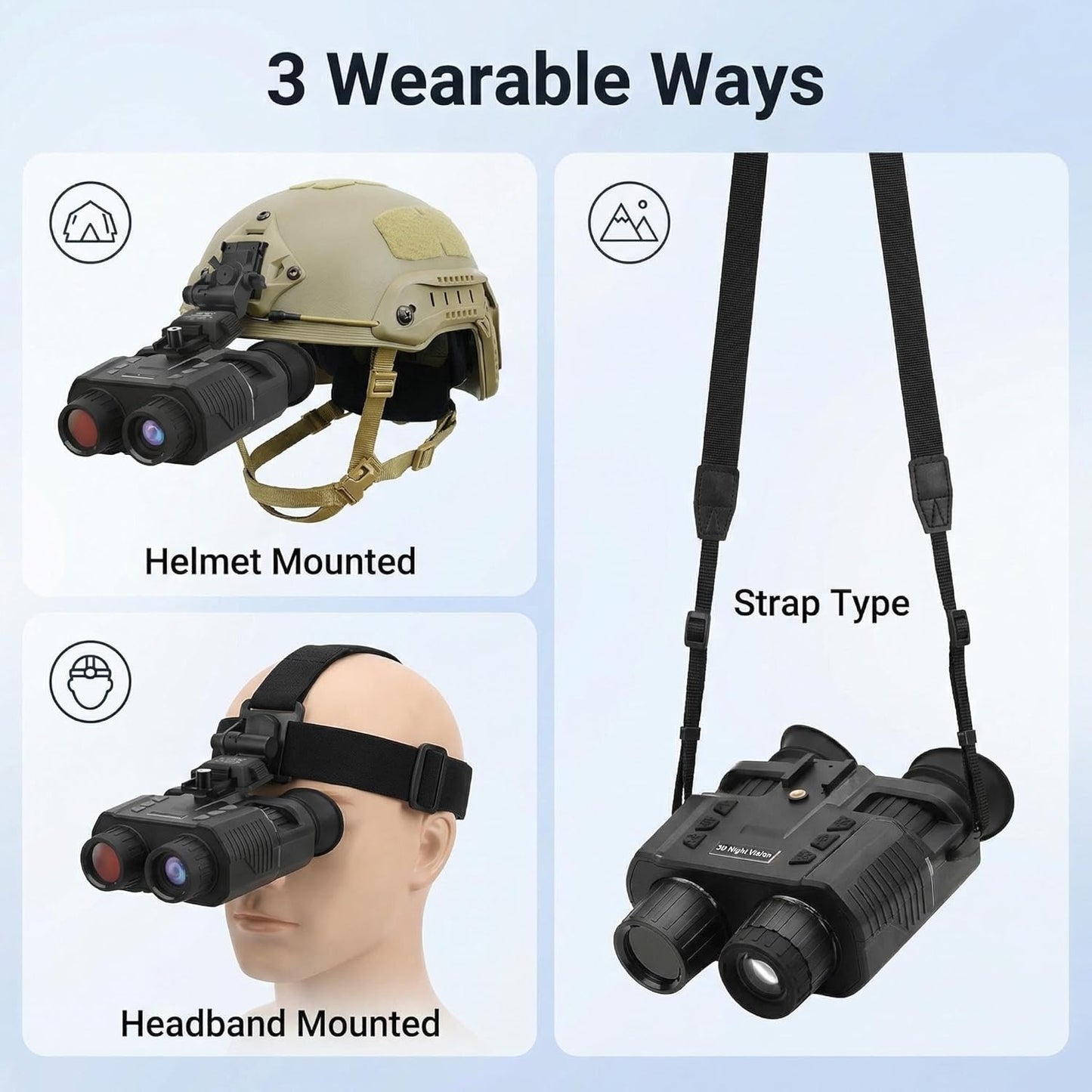 4K HD Night Vision Goggles - Tactical Infrared Binoculars with 8X Zoom | Dual 1.4" Screen, 3000mAh Battery, 32GB Card