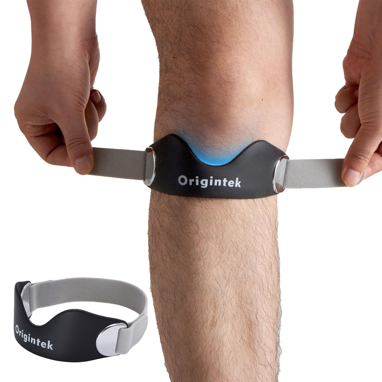 Patellar Tendon Support Strap, Adjustable Non-Slip Patella Band Knee Brace Stabilizer for Jumpers Knee, Tendonitis, Running, Basketball, Volleyball, Squats, Two Straps for Adults Teens, 1 Pack
