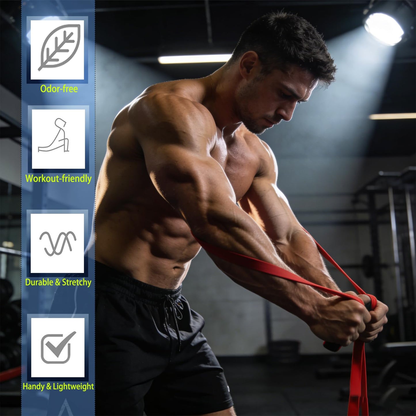 Aguhus Resistance Bands, Resistance Bands with Handles, Pull Up Assistance Bands Set for Men & Women, Stretch Bands for Exercise, Fitness, Physical Therapy, Stretch Workout Bands at Home, Gym