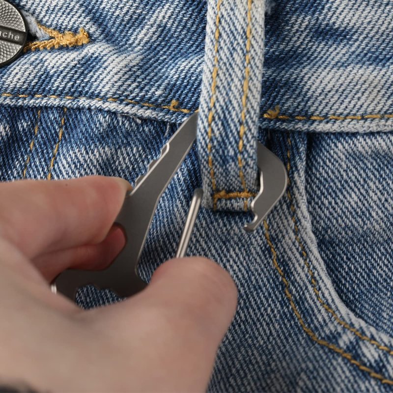 FULLGUEEN Titanium Heavy Duty Keychain Carabiner,Multifunctional EDC Key Clip with Bottle Opener