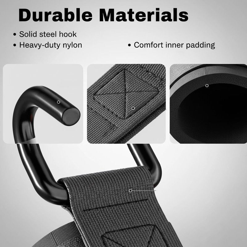 VDYXEW Weight Lifting Hooks for Deadlifting (Pair), 660Lbs Capacity Non-Slip Wrist Support Straps for Men & Women, Gym Wrist Wraps for Pull Up, Fitness, Strength Training, Bodybuilding Workout