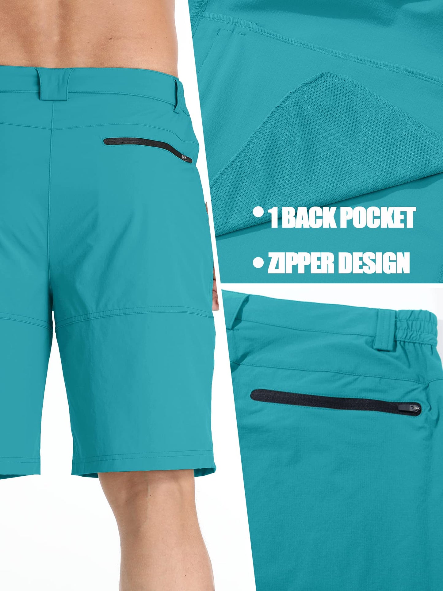 TACVASEN Men's Summer Hiking Cargo Shorts Lightweight Quick Dry Casual Golf Dress Tactical Shorts with Pockets Fishing Work Lake Blue 40