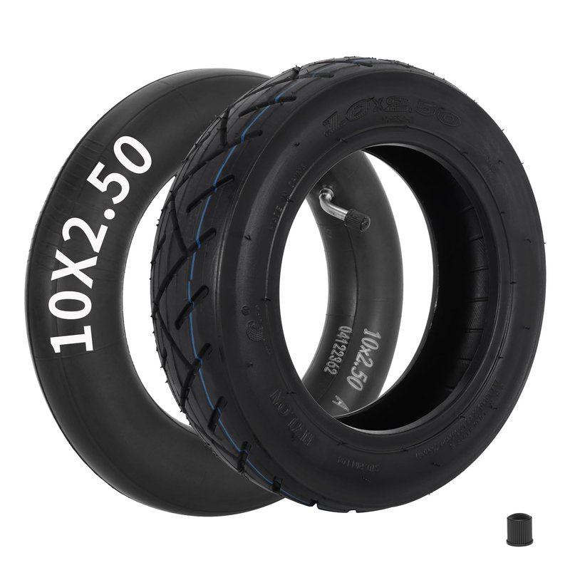 RUTU 10 x 2.50 Tire and Inner Tube Set Replacement for Self Balancing Electric Scooter, 10 Inch Inner Tube Fits 36v 48v 400w 500w 800w Hub Motor Mijia M365