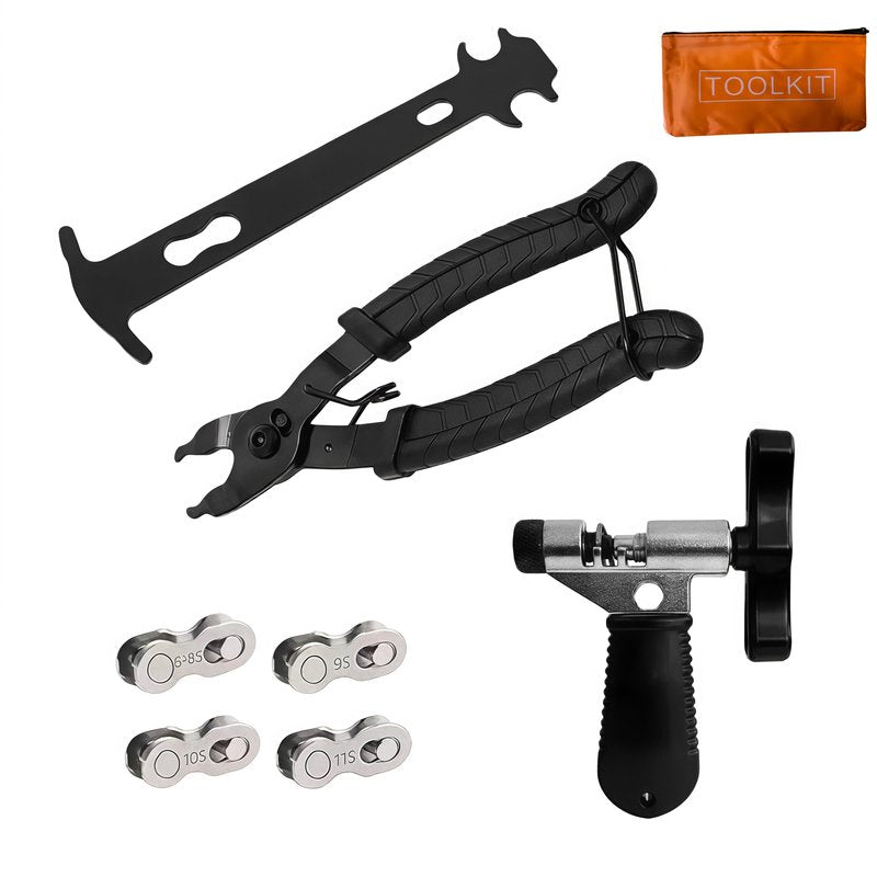 Chigadper Bike Chain Repair Tool Kit with Chain Breaker, Multi-Function Master Link Pliers & Wear Checker for 7-11 Speed and Single Speed Bicycles