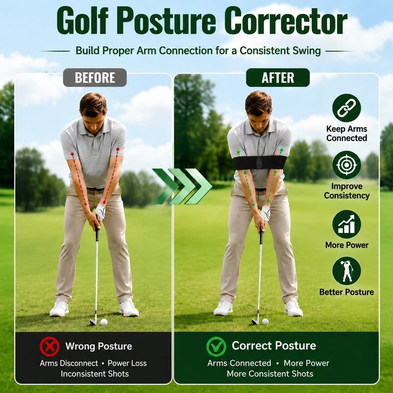 sysdmno Pop-Feedback Retractable Golf Swing Trainer – Click & Tempo Stick for Right-Handed Golfers, Grip Trainer, Arm Connection, Indoor/Outdoor Practice, Ideal Gift for Beginners