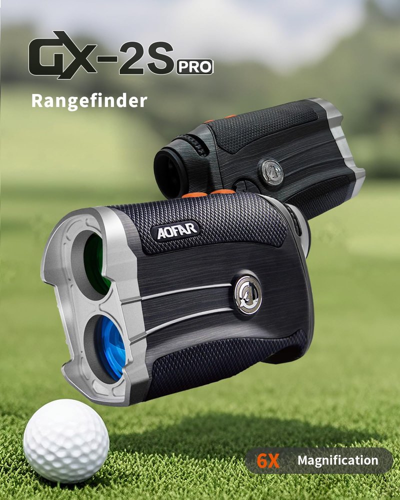AOFAR GX-2S PRO Rangefinder for Golf & Hunting with Slope and Angle Switch, Flag-Lock with Vibration, Horizontal Distance, 1000 Yards Distance Measuring Range, 6X Waterproof, Free Battery