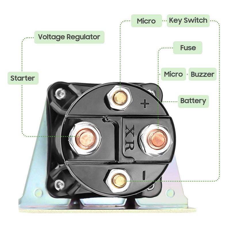 10L0L Golf Cart 48 Volt Solenoid for Yamaha G19, Club Car DS and EZGO Shuttle/Titan/XI-875 Electric Carts, 200A 4 Terminal, Replace OEM 101883601, 73231G01, JR1-H1950-00