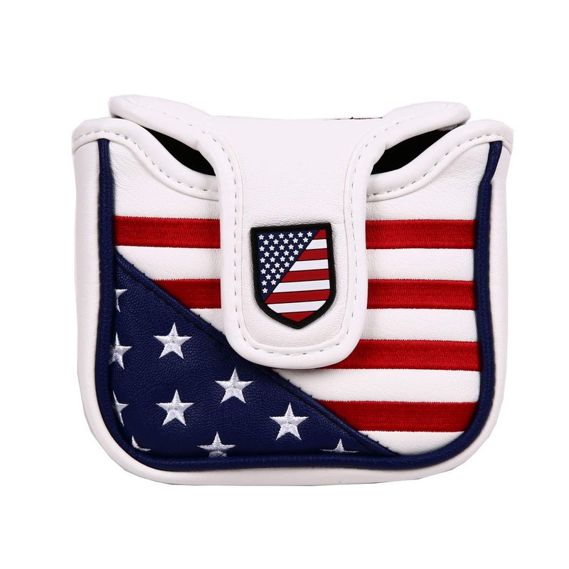 USA Stars and Stripes Square Mallet Shaped Magnetic Closure Golf Putter Head Cover for Scotty Cameron Golf Builder