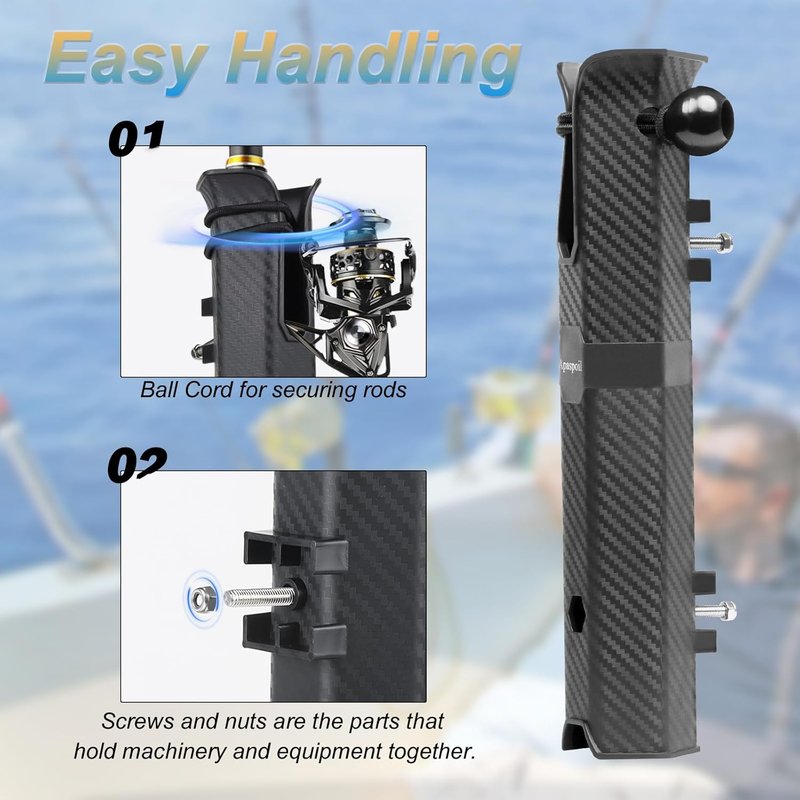Fishing Rod Holders - 4 Pack Side-Mount Fishing Pole Racks with Screws for Boat Use