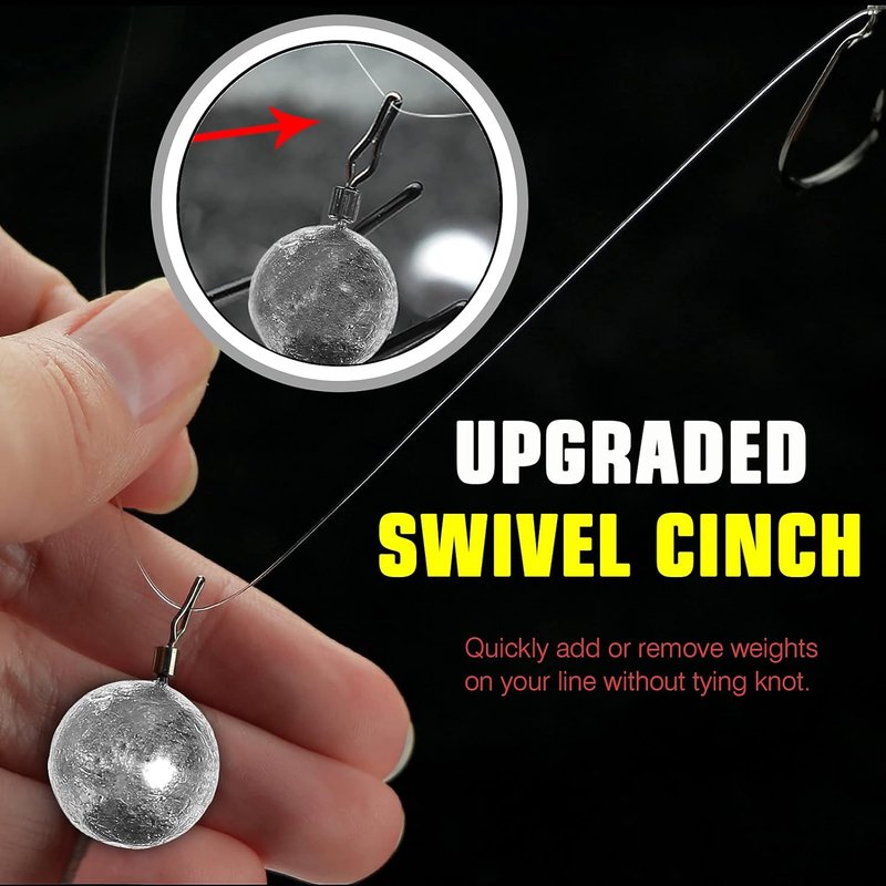Fishing Weights - Removable Round Lead Sinker for Bass | Perfect for Freshwater Drop Shot