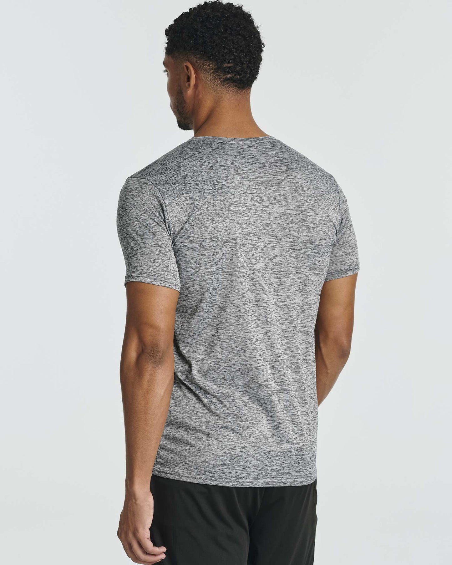 Real Essentials 5 Pack: Men's Dry-Fit Short Sleeve Crew Neck T Shirts Fitness Running Gym Workout Cool Exercise Athletic Tee, Set 1, Large