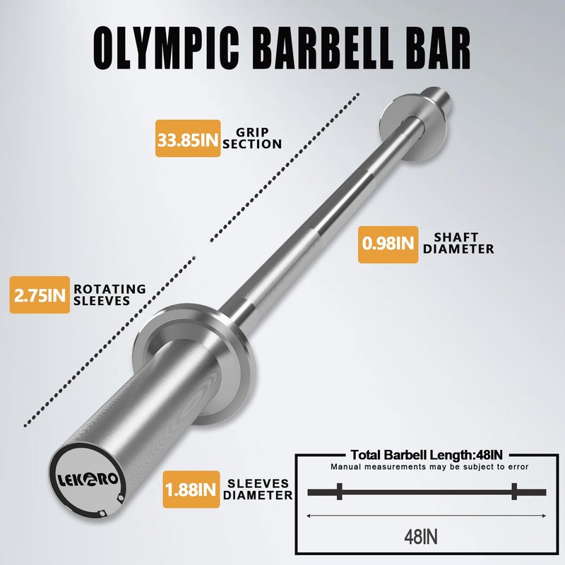 Olympic Barbell Bar 4FT, 350LB EZ Curl or Straight Weight Lifting Bar, Fits 2-Inch Olympic Plates, Rotating Sleeves, 2 Spring Collars, Knurled Strength Training Bar for Home Gym