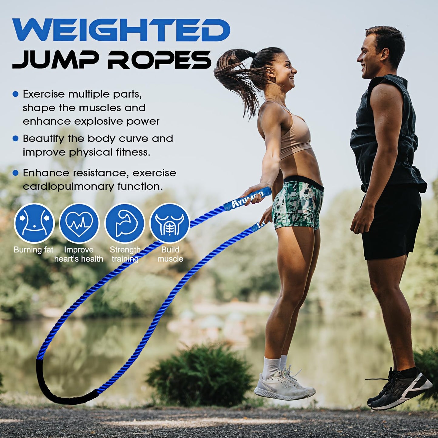 Jump Rope, Weighted Jump Rope for Men Women, Heavy Jump Ropes for Fitness, Skipping Rope for Training, Improve Muscle Strength Workout Equipment