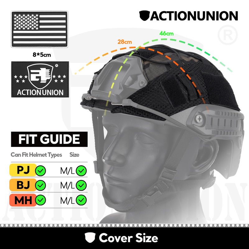 ACTIONUNION Tactical Airsoft Helmet Cover for PJ/BJ/MH Helmet (WL)