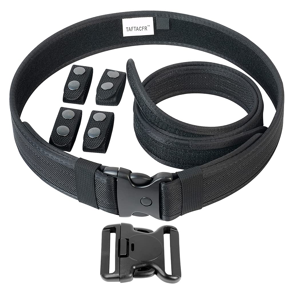 TAFTACFR Duty Belt for Law Enforcement Utility Security Military Police 2.0" Tactical Patrol Belt Set (Large)