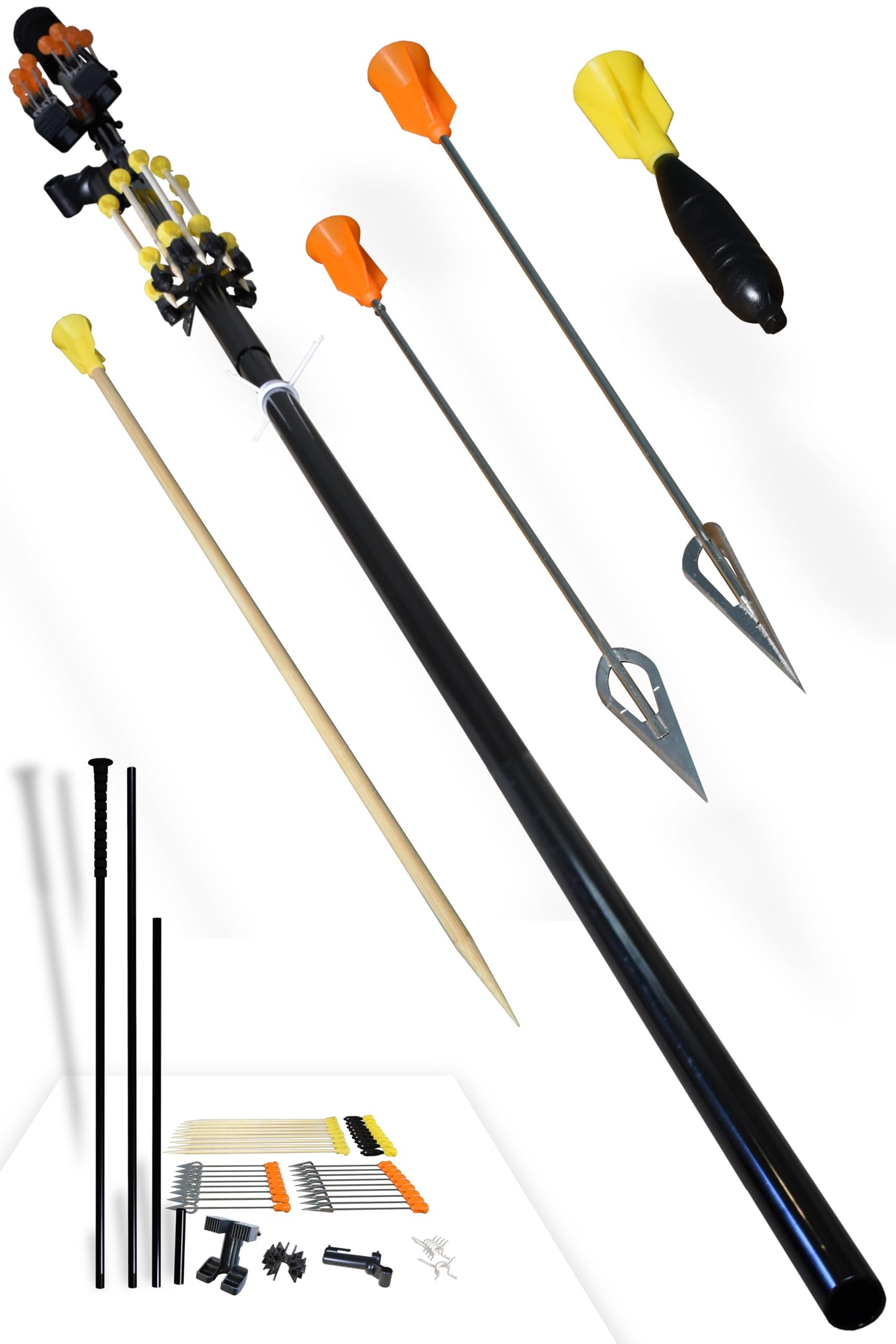 FSFF 625 Blowgun 7 ft. Moab, Mother of All Blowguns, Complete Shooting System, All You Need, Modular 7/6/3.5ft Blow Pipe 40 darts-10x 3-Blade, 2-Blade, Bamboo & Stun 625 Cal Tube Moab Complete kit
