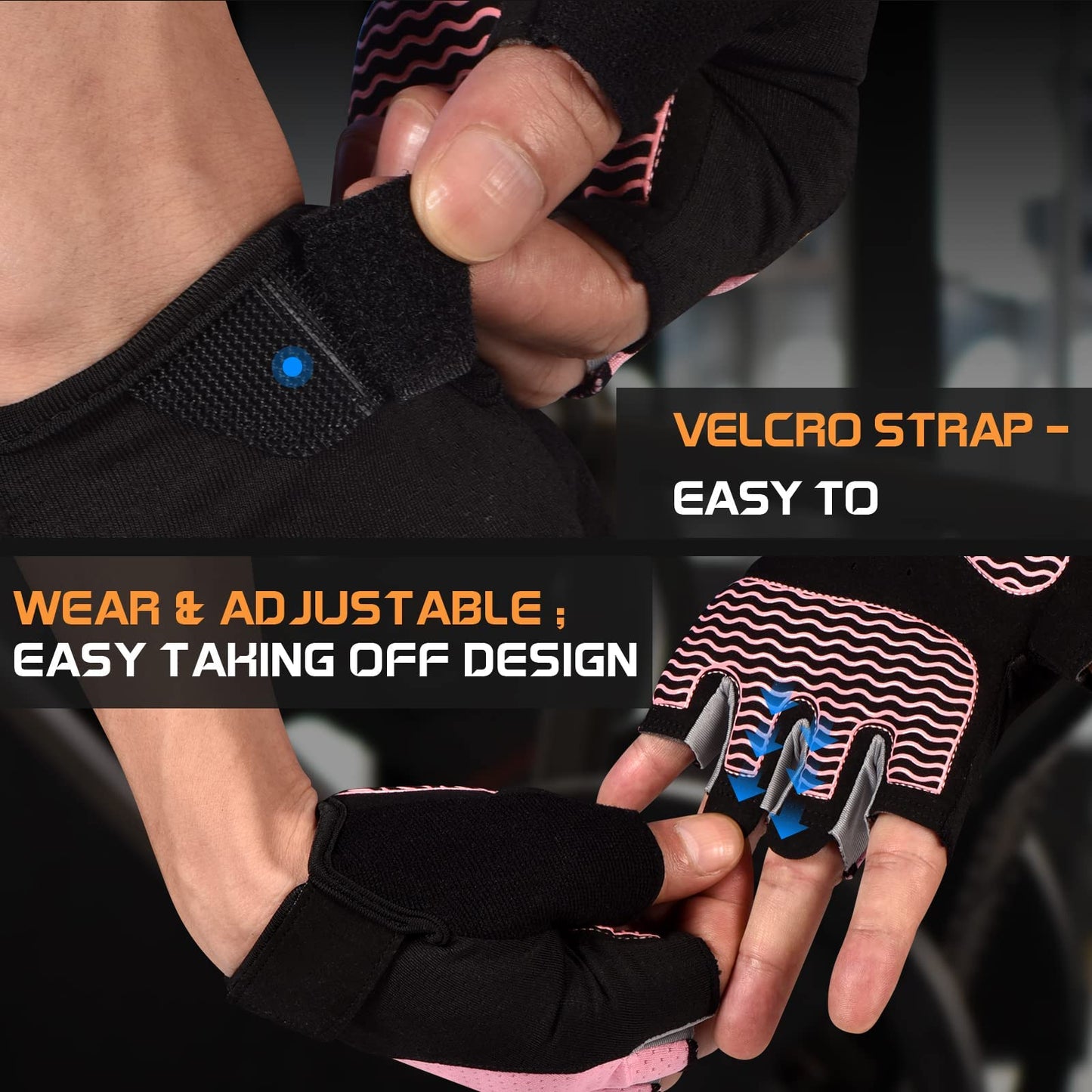 sunnex Gym Gloves, Workout Gloves, Fingerless Gloves for Weightlifting, Lightweight Breathable Fitness Gloves, Sports Gloves for Training Lifting Weight Cycling Climbing Rowing