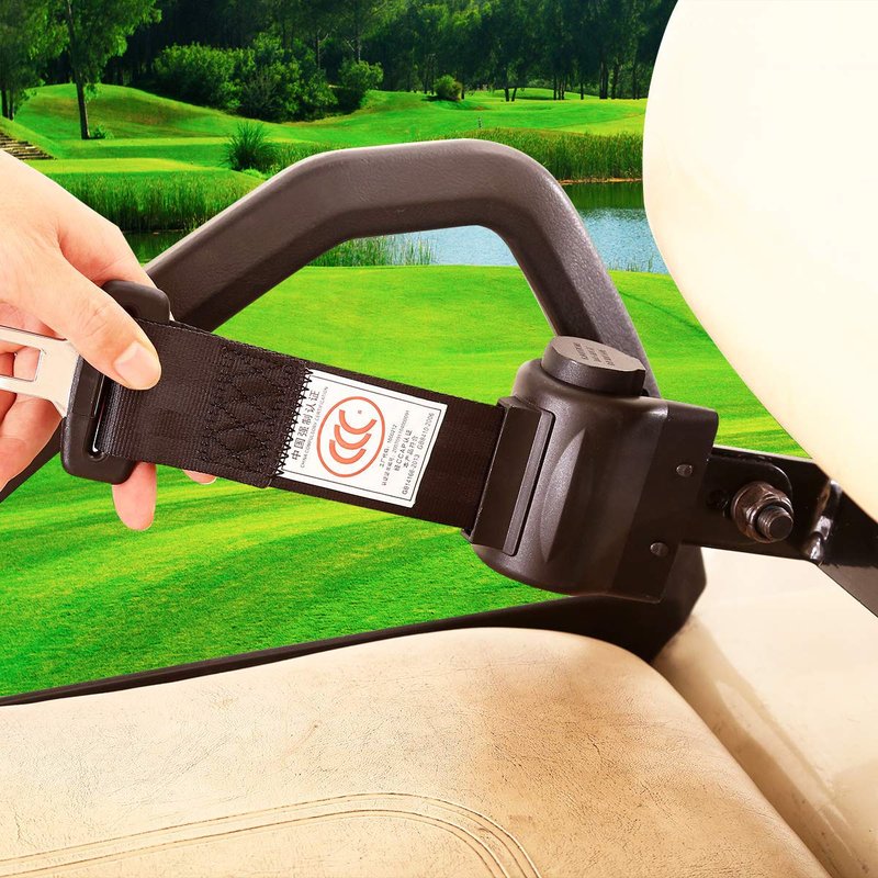 10L0L Retractable Golf Cart Seat Belt Kits for EZGO, Club Car & Yamaha, 42" Seat Belts Set of 2, Street Legal Safety Belts with Screws