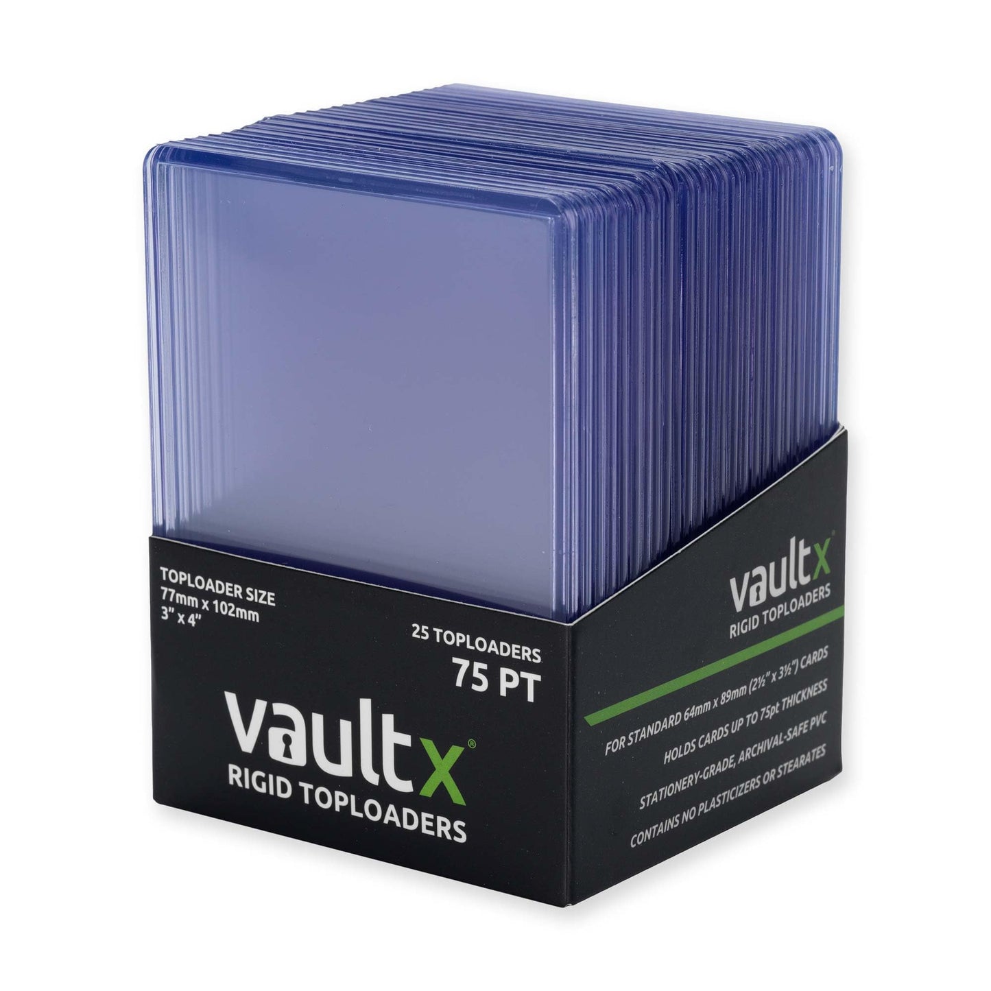 Vault X Toploaders 75pt (25 Pack), 3" x 4" Seamless Clear Rigid Card Holders for Trading Cards TCG