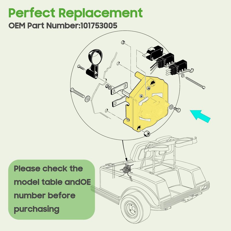 10L0L Heavy Duty Forward and Reverse Switch for Club Car DS 1995-2004 48V Powerdrive System