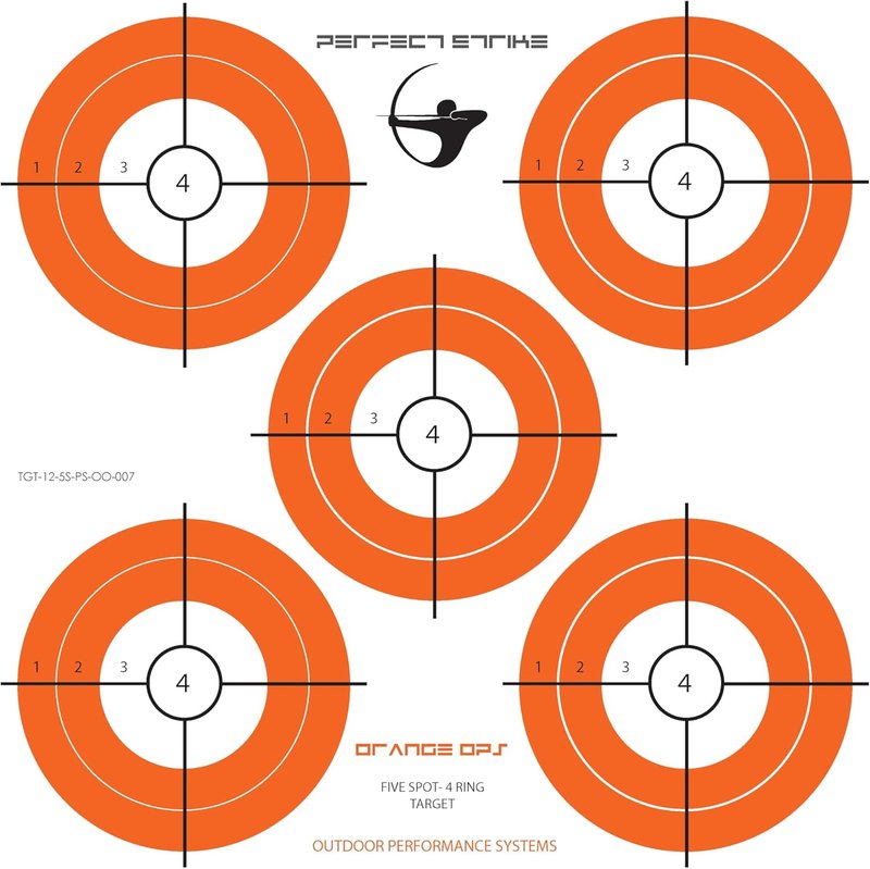 Five Spot Bullseye Paper Targets - Precision Shooting Practice | 12" x 12" Size