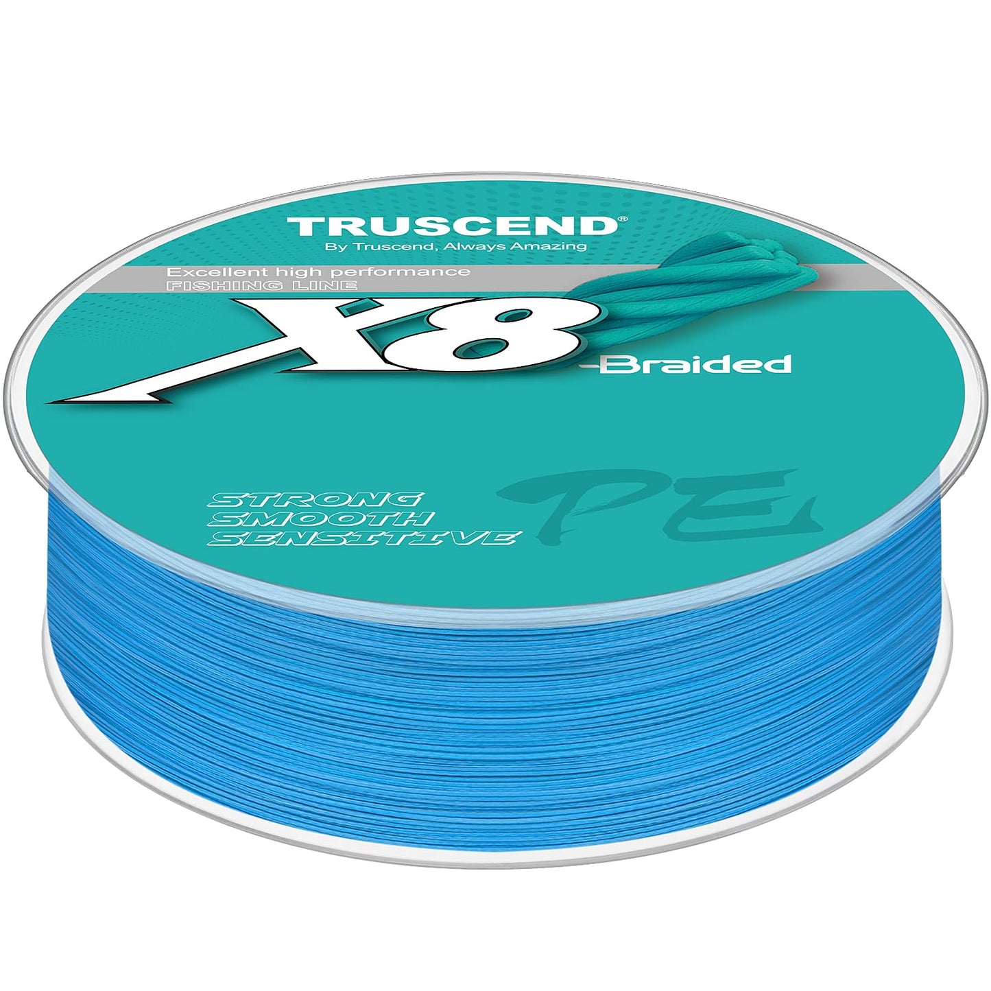 TRUSCEND X8 Braided Fishing Line, Upgraded Spin Braid Fishing Line, Smooth and Ultra Thin Braided Line, Fishing Wire Super Strength and Abrasion Resistant, No Stretch and Low Memory 10lb-300yds
