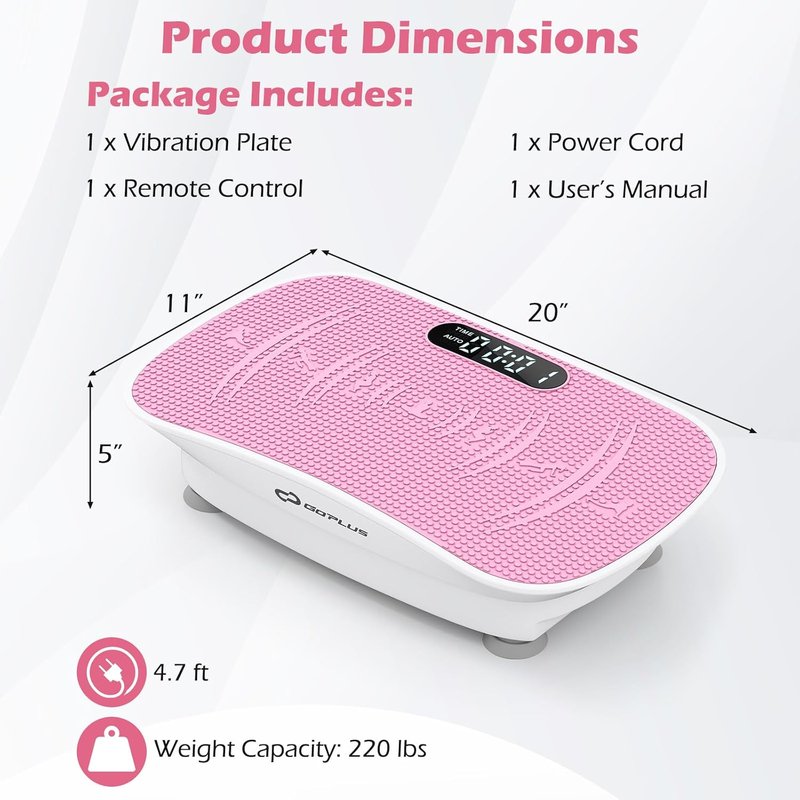 Vibration Plate Exercise Machine - Full Body Shake Board for Lymphatic Drainage | Remote & LED Display