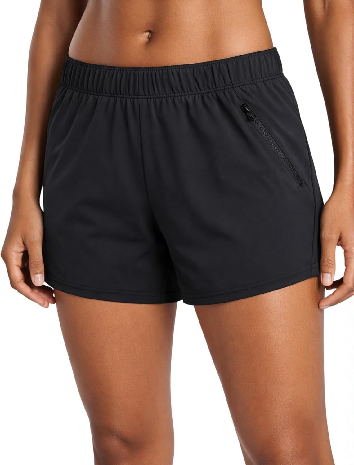 Women's Lounge Workout Shorts with Zipper Pockets - Lightweight Athletic Casual | 1 or 5 Pack, 5" Inseam