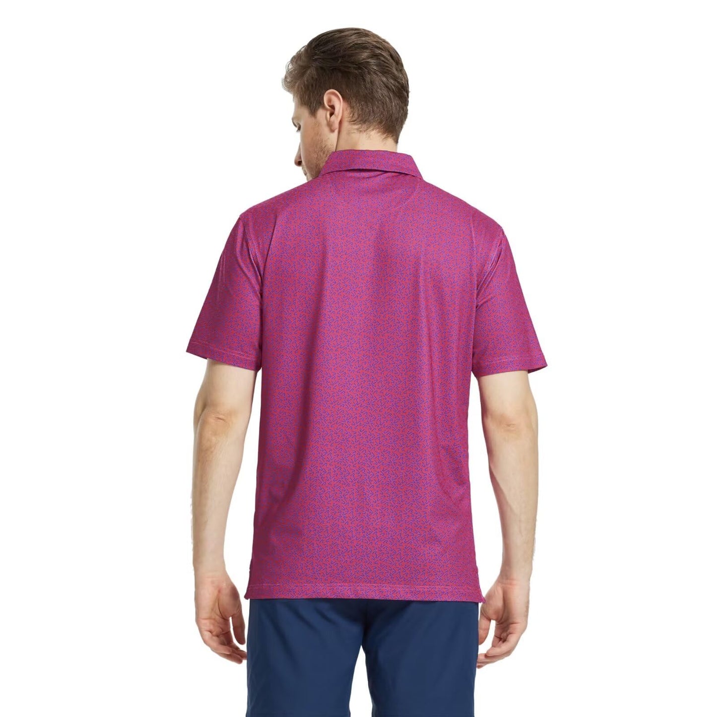 M MAELREG Polo Shirts for Men Quick Dry Fit Short Sleeve Performance Moisture Wicking Print Men’s Golf Shirts