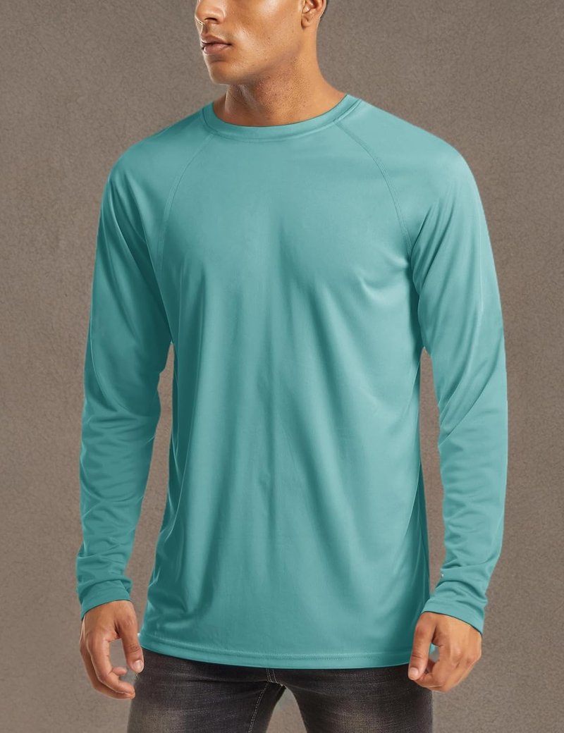 Men's Long Sleeve Athletic Shirts - UPF 50+ UV Sun Protection for Hiking, Running & Workouts