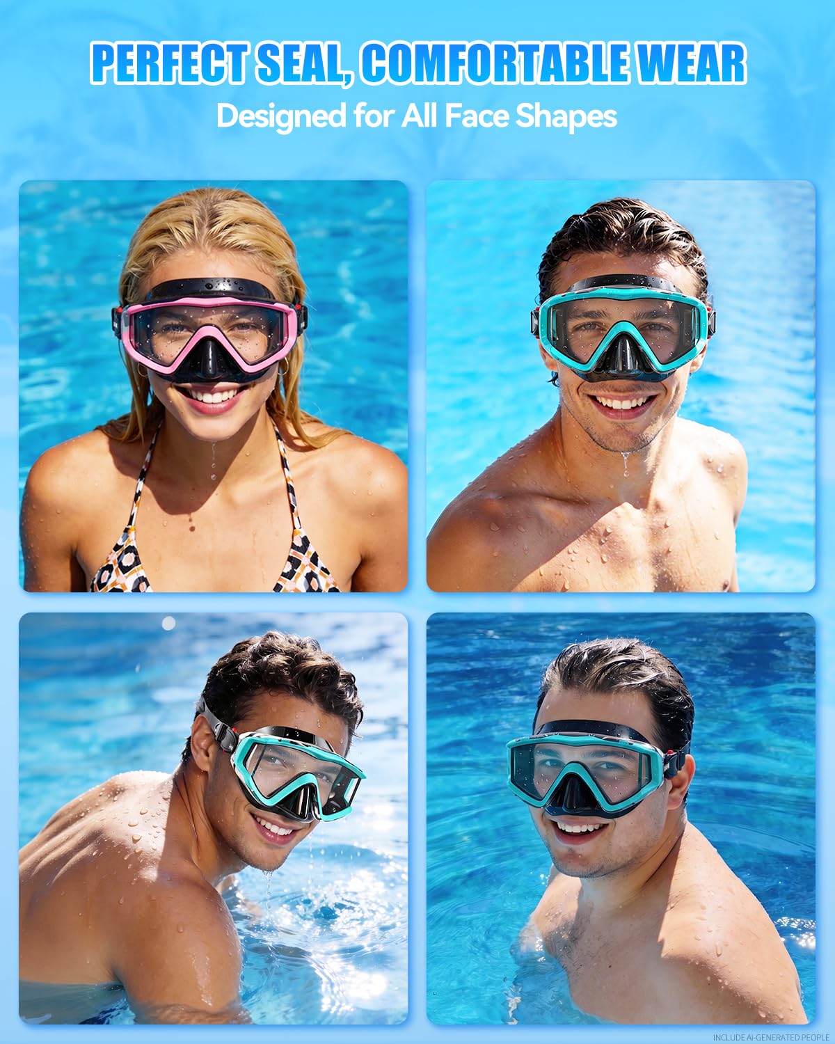 Aegend Swim Goggles for Adults Kids - 220°Wide View Anti-Fog Goggles with Mesh Bag for Indoor Outdoor Pool Beach Swimmming
