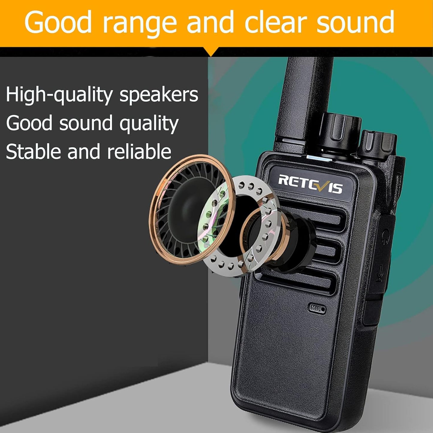 Retevis RT68 Walkie Talkies - Long Range 2-Way Radios for Adults | Rechargeable 1200mAh Battery, Portable (4 Pack)