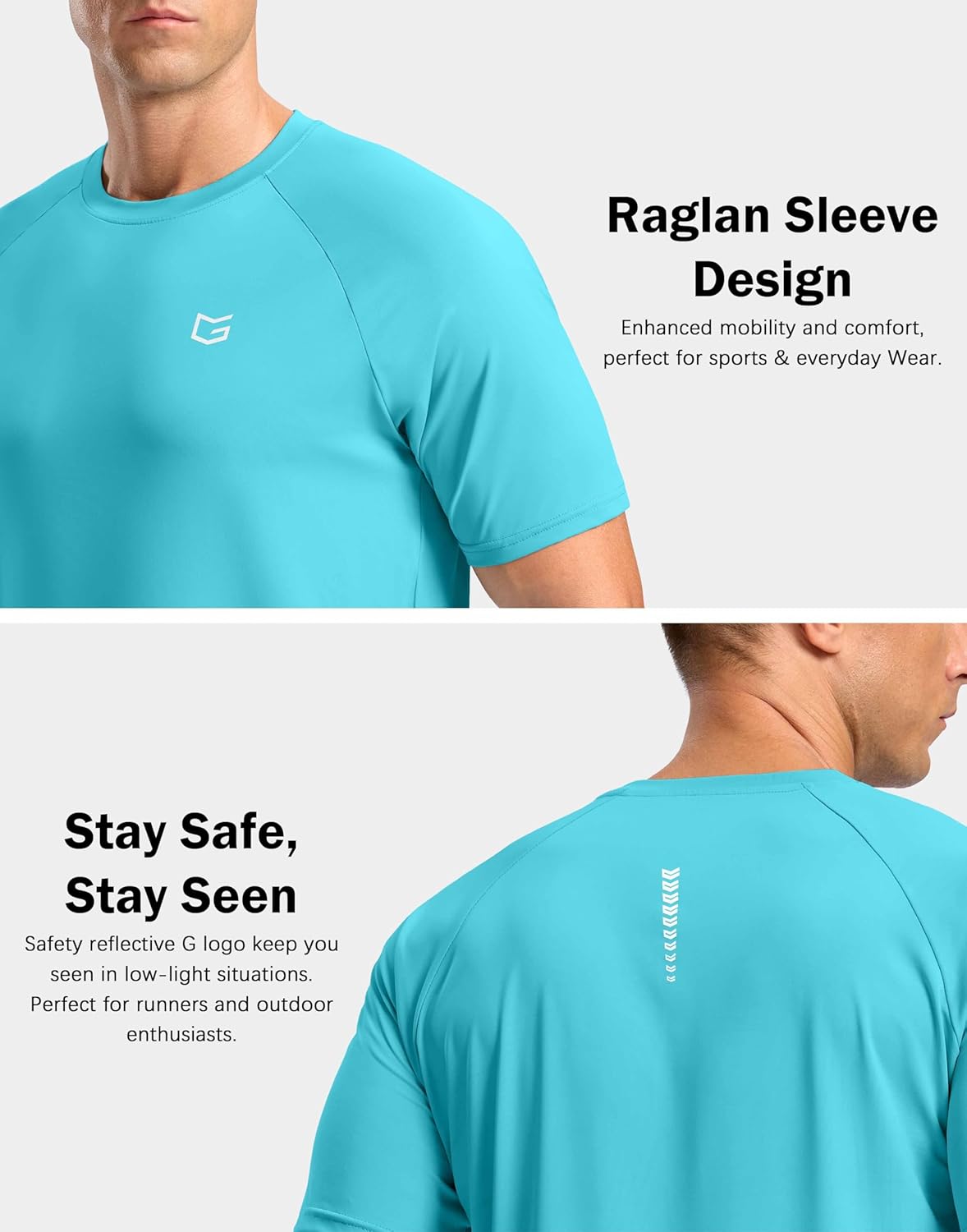 G Gradual Men's Athletic Workout T-Shirts - Moisture-Wicking Cooling Performance Tee for Gym & Tennis | Short Sleeve
