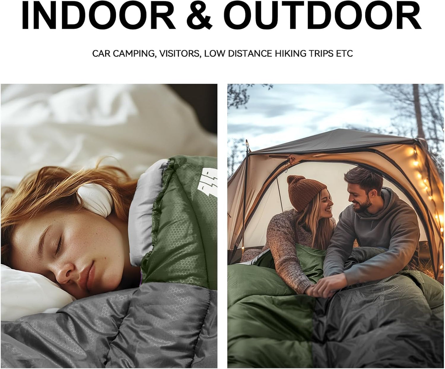 Sleeping Bags for Adults - Lightweight Waterproof Cold Weather Backpacking Gear | Compact for Travel, Hiking & Camping