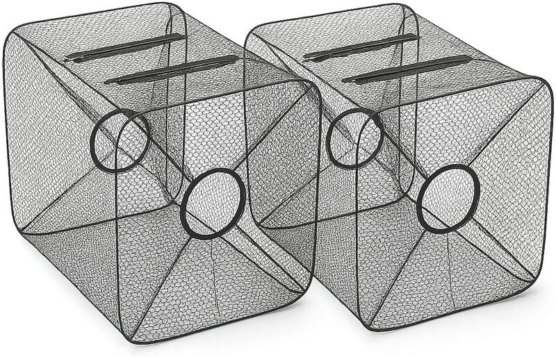 Fish Minnow Trap | Foldable Fishing Net 2-Pack for Easy Catching