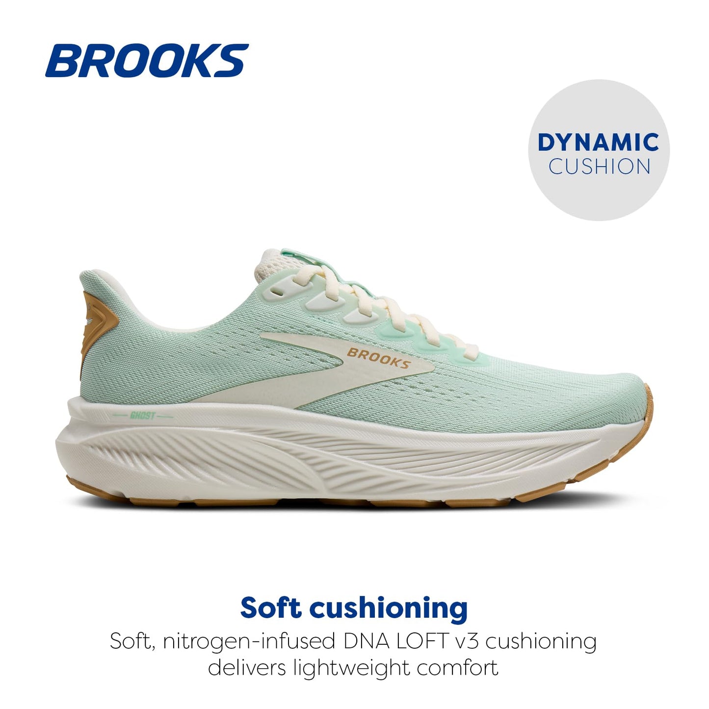Brooks Women’s Ghost 17 Neutral Running Shoe - Honeydew/Coconut/Taffy - 9.5 Medium