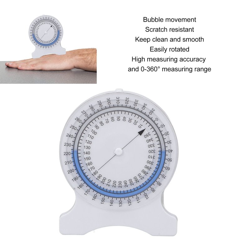 Inclinometer Gauge for Physical with Non Leak Bubble Accurate Measurements 0-360 Degrees Range of Motion Tool for Neck Shoulder Back Joint Mobility Assessment
