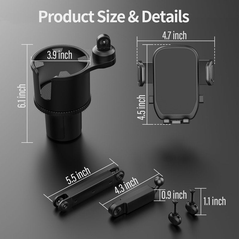 10L0L Golf Cart Phone Holder - Universal Cell Phone Holder with Cup Holder for Yamaha/EZGO/Club Car, Golf Cart Accessories, Store & Access Cell