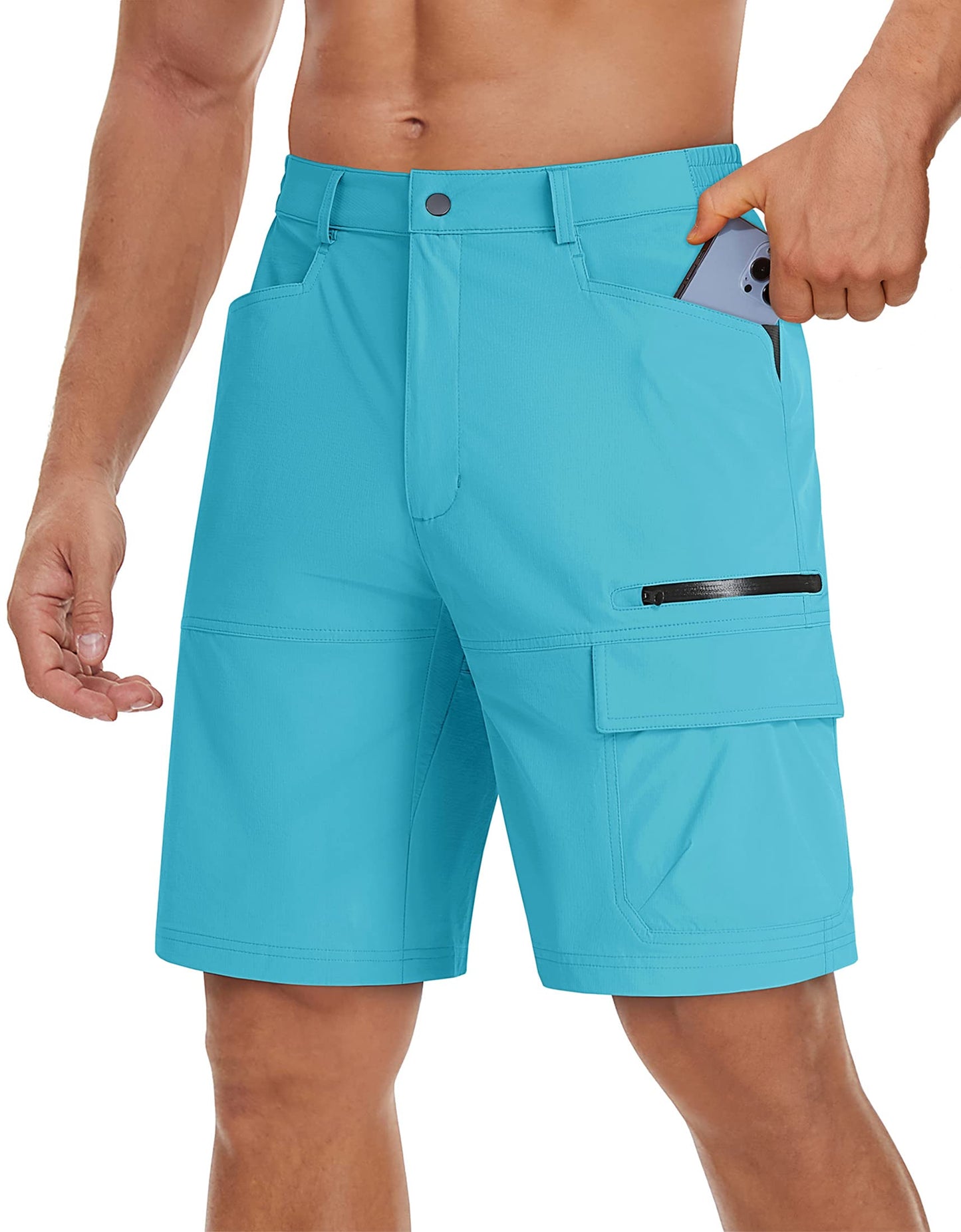 TACVASEN Men Hiking Cargo Shorts Quick Dry 10" Casual Fishing Golf Dress