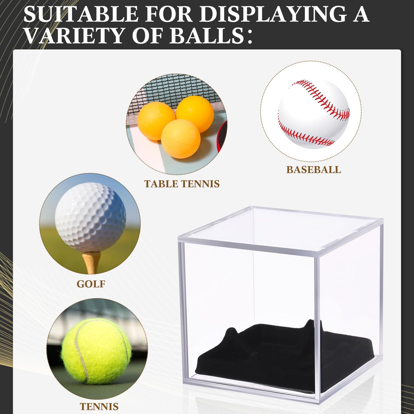 Kigley 18 Pack Baseball Display Cases Bulk, UV Protected Acrylic Boxes with Protective Foam Inserts, Clear Baseball Display Cases for Official Size Memorabilia Balls