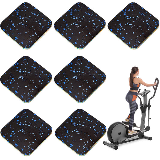 16 Pack Exercise Equipment Mat Treadmill 3.9 x 3.9 x 0.4 Inch Pads Rubber Mats for Gym Floor Mat Protective Treadmill Mats for Carpet Anti Slip Treadmill Pad for Hardwood Floor Protection Home Fitness