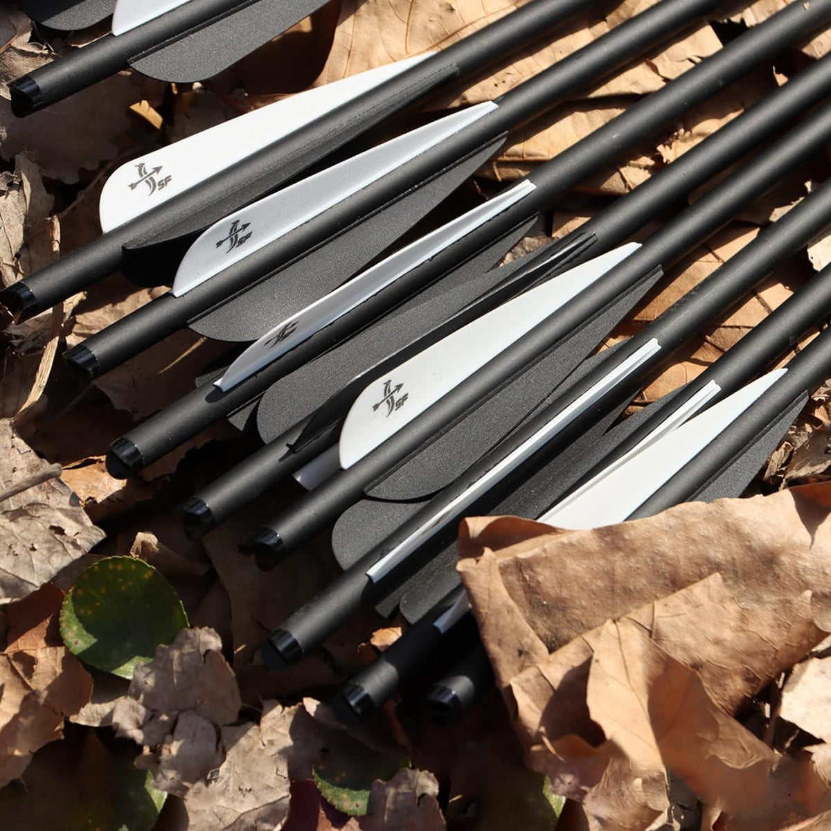 S F Crossbow Bolts Crossbow Arrows Carbon Archery for Hunting and Target Practice(Black 12-Pack)