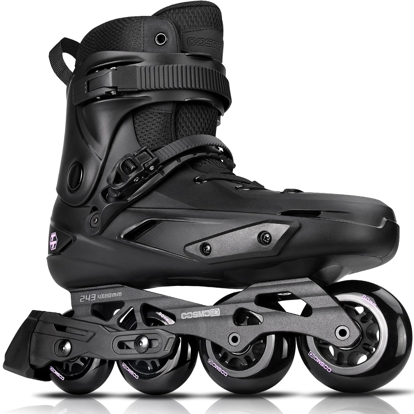 Professional Inline Skates for Women Men, COSMOID Roller Skate Blades Adult Male Female, Size 5-13，Professional Fitness Roller Skates Blades for Unisex (Black, USM10.5-11/USL11-11.5)