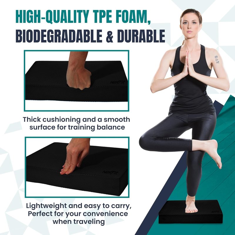 High-Density Balance Pad - Durable TPE Foam for Core Strength & Stability | Non-Slip, Lightweight for Home & Gym Workouts