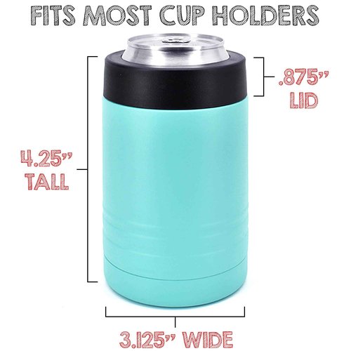Clear Water Home Goods - 12 oz Stainless Steel Double Wall Vacuum Insulated Can or Bottle Beverage Cooler - Powder Coated Teal - 6 Pack