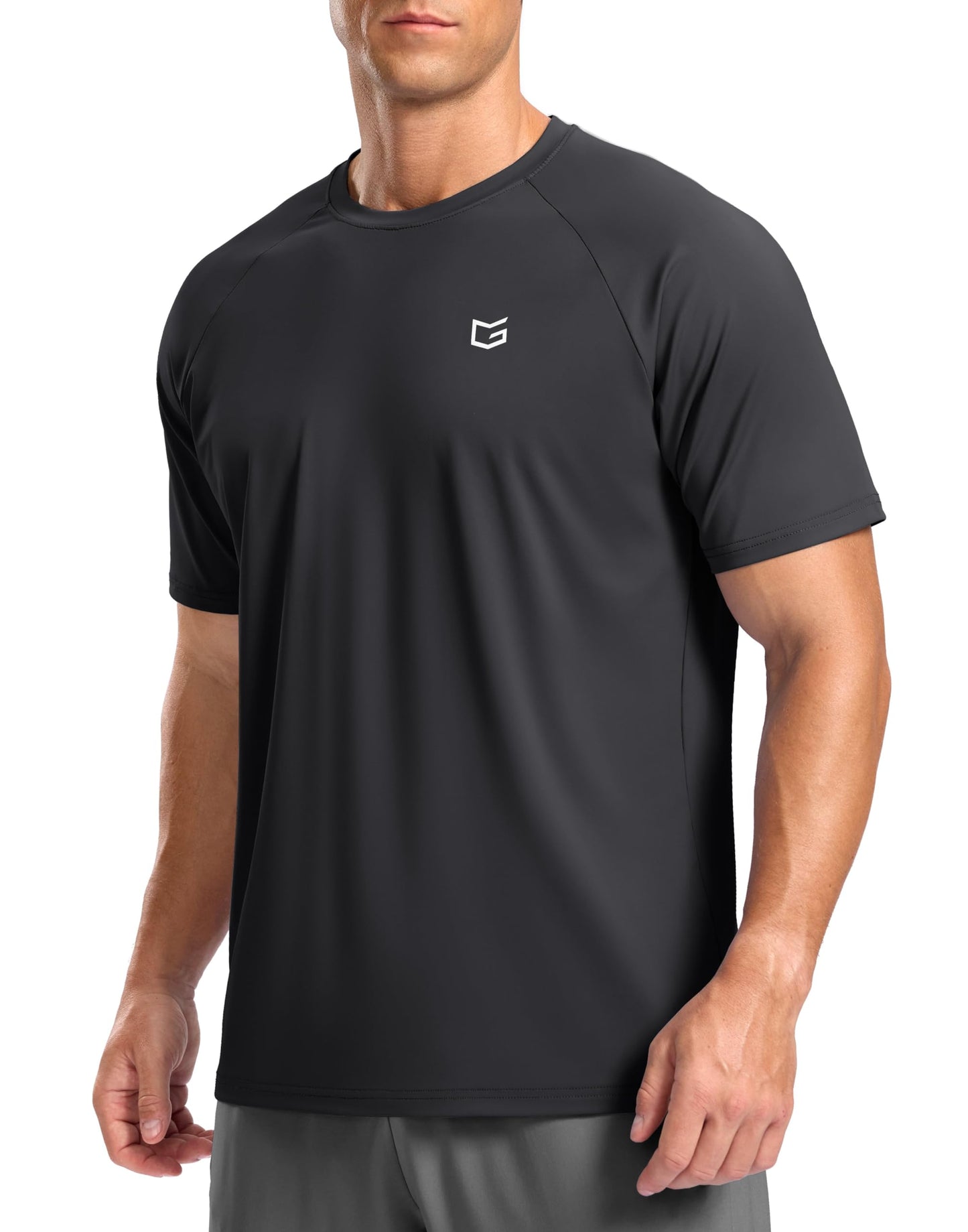 G Gradual Men's Athletic Workout T-Shirts Moisture Wicking Cooling Running Shirts Short Sleeve Performance Tee for Gym Tennis(Dark Grey,4XL)