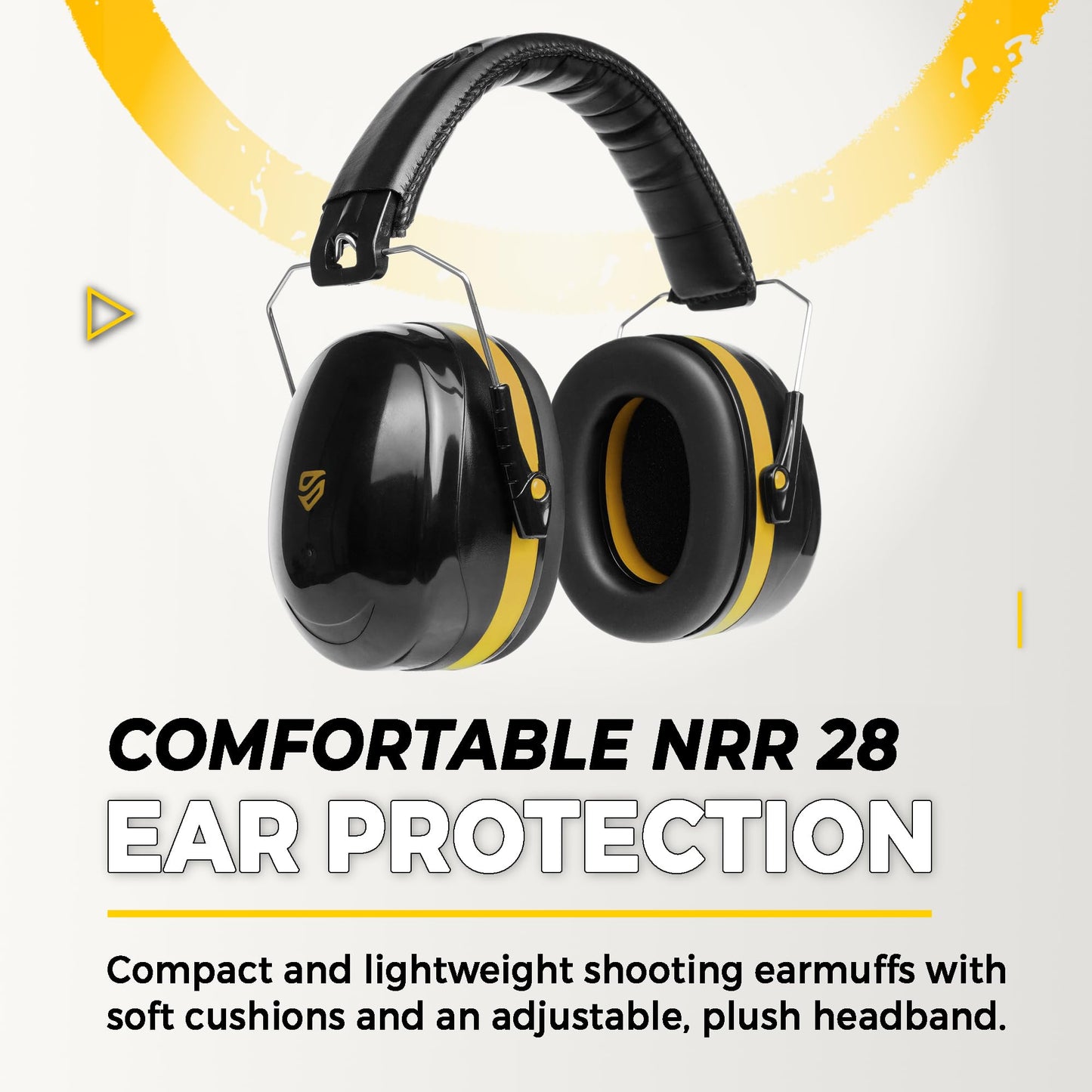 TradeSmart Shooting Ear & Hearing Protection NRR 28 Safety Earmuffs Yellow