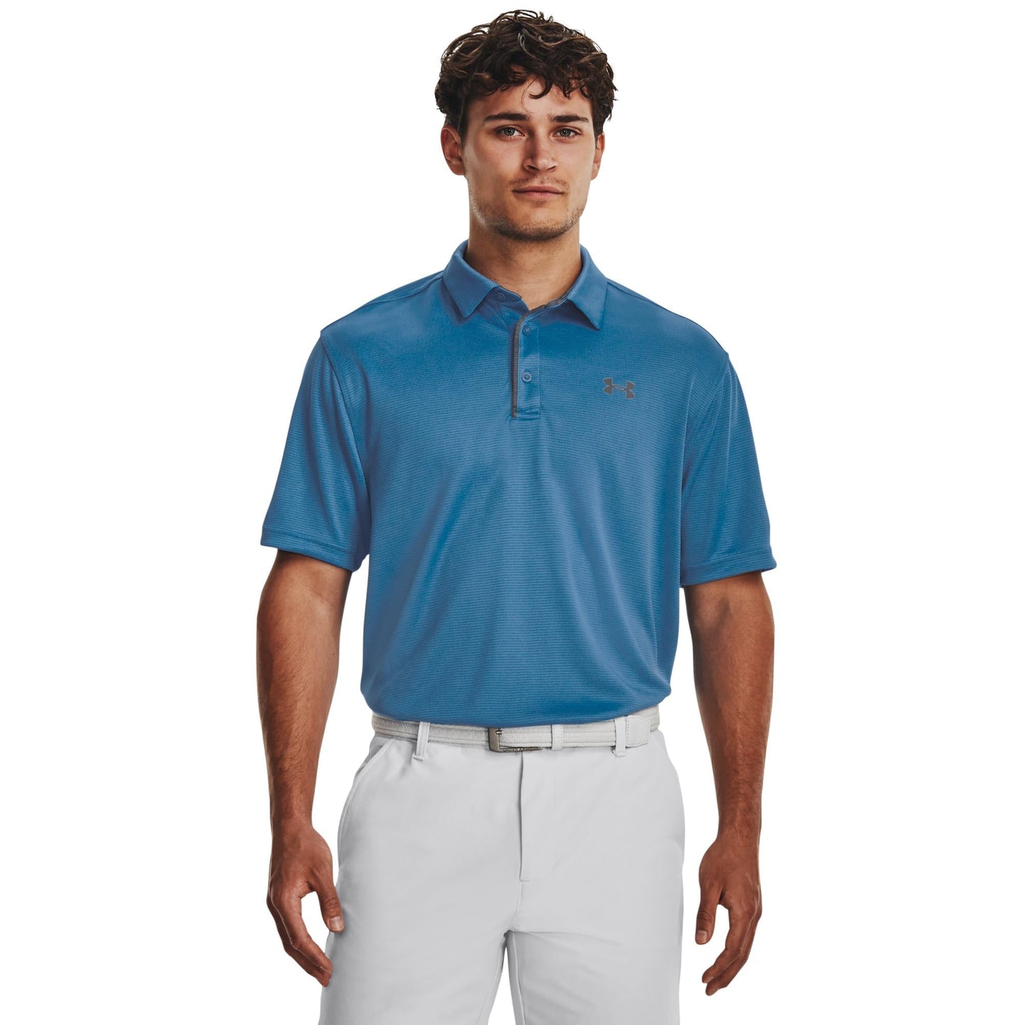 Under Armour Men's Tech Golf Polo, (466) Cosmic Blue / / Pitch Gray, X-Small