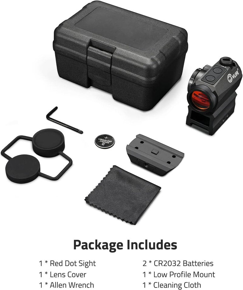 JackalHowl Red Dot Sight - Motion Awake 2 MOA Optics | IPX7 Waterproof, 50,000H Battery Life, Compact 1x20mm for 21mm Rail